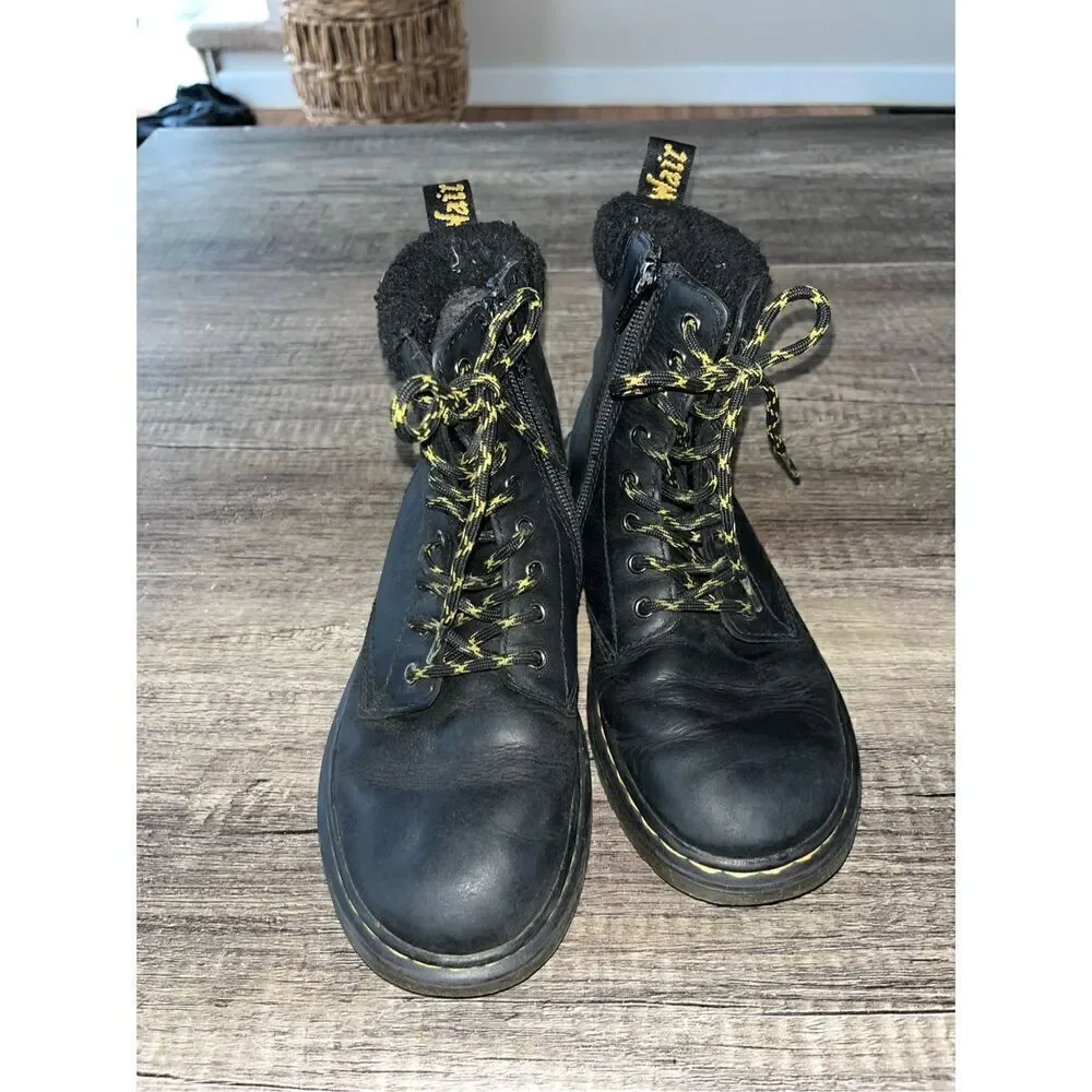 Dr Marten Doc Marten TODDLER 1460 FLEECE LINED LEATHER BOOTS size 3.5